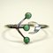 Silver Bracelet with Cabochon Cut Green Stones from Borgolia, Sweden, 1950s 3