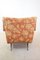 Italian Red Floral Lounge Chair, 1960s 8