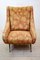 Italian Red Floral Lounge Chair, 1960s 4