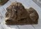 Antique Stone Recumbent Lions Garden Statues, Set of 2, Image 7