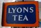 Doppelseitiges Emaille Lyons Werbeschild von Lyons Tea, 1930er 2