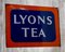 Señal publicitaria de té de Lyons de doble cara esmaltada de Lyons Tea, años 30, Imagen 6