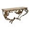 Vintage Gilt Wrought Iron Console Table Attributed to Gilbert Poillerat 1
