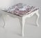 Red Marble Square Side Table Top White Lacquered Wooden Base Handmade from Cupioli, Image 1