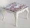 Tavolino quadrato in marmo rosso Base in legno laccato bianco fatto a mano da Cupioli, Immagine 1