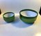 Green Palet Snack and Salad Bowls by Michael Bang for Holmegaard, 1970s, Set of 2 3