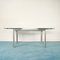 Extendable Aluminum and Black Tempered Glass Dining Table, 1990s 4