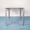 Mesa de comedor extensible de aluminio y vidrio negro templado, años 90, Imagen 3