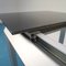 Mesa de comedor extensible de aluminio y vidrio negro templado, años 90, Imagen 8