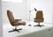 Vintage Beige Leather Swivel Chairs, Set of 2 6