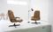 Vintage Beige Leather Swivel Chairs, Set of 2 1