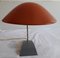 Vintage Tischlampe mit grauem Metallgestell und orangefarbenem Schirm, 1950er 4