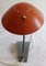 Vintage Gray Metal Base and Orange Shade Table Lamp, 1950s 5