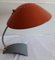 Vintage Gray Metal Base and Orange Shade Table Lamp, 1950s 1