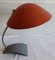 Vintage Gray Metal Base and Orange Shade Table Lamp, 1950s, Image 1