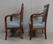 Set of Antique Directoire Light Walnut Lounge Chairs 18