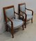 Set of Antique Directoire Light Walnut Lounge Chairs 2