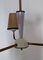 Vintage Purple, White, Beige, and Brass 3-Arm Ceiling Lamp, 1960s, Image 2