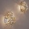 Faceted Crystal and Gilt Metal Light Fixtures by Kinkeldey, Germany, 1960s, Set of 4 5