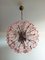 Vintage Italian Sputnik Pink Glass Ceiling Lamp, 1982 1