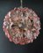 Vintage Italian Sputnik Pink Glass Ceiling Lamp, 1982, Image 6