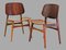 Fully Restored Shell Chairs in Oak and Teak by Børge Mogensen for Søborg Møbelfabrik, 1950s, Set of 2 1