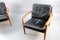 Mid-Century Danish Teak and Black Leather Lounge Chairs by Grete Jalk for France & Søn / France & Daverkosen, Set of 2 9