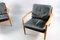 Mid-Century Danish Teak and Black Leather Lounge Chairs by Grete Jalk for France & Søn / France & Daverkosen, Set of 2 5