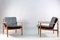 Mid-Century Danish Teak and Black Leather Lounge Chairs by Grete Jalk for France & Søn / France & Daverkosen, Set of 2 10