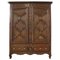 18th Century French Faux Front and Carved Oak Wardrobe 1