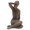 Art Deco Nude Woman Sitting Sculpture by Jitka Forejtova, 1960s 1