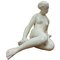 Art Deco Ceramic Sculpture Nude Sitting Woman, 1940s 1