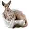 Large Figure in Glazed Porcelain German Shepherd with Pup from Lladro, Spain, 1980s, Image 1