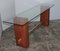 Large Italian Crystal, Rosewood, and Brass Console Table, 1960s 2