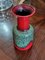 Italienische Keramikvase in Rot & Grün von Jasba, 1960er 4