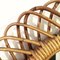 Espejo italiano Mid-Century oval de bambú y ratán, Imagen 2