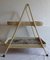 Vintage German Vinyl Covered Bamboo 2-Tier Tray, 1960s 2