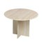 Postmodern Architectural Round Travertine Dining Table, 1970s 1