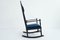 Rocking Chair en Velours Blu Laguna par Hans J. Wegner, Danemark, 1950s 3