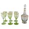 Bicchieri da vino e calice in vetro artistico di Emile Gallé, set di 7, Immagine 1