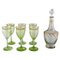 Verres à Vin et Carafe en Verre d'Art par Emile Gallé, Set de 7 1