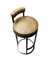 Powder-Coated Steel & Leather Diana Barstool with Backrest by Casa Botelho, Imagen 1