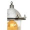 Lámpara colgante industrial vintage de metal plateado y vidrio rayado, Imagen 2