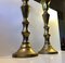 Large Vintage Danish Church Candleholders in Brass, 1950s, Set of 2 4
