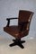Art Deco Black Lacquered Wood and Leather Desk Chair, 1930s, Image 6
