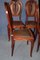 Antique Art Nouveau Mahogany and Leather Dining Chairs, Set of 4, Image 19