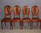 Antique Art Nouveau Mahogany and Leather Dining Chairs, Set of 4 1