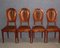 Antique Art Nouveau Mahogany and Leather Dining Chairs, Set of 4, Image 1