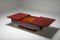 Vintage Red Lacquered Sliding Coffee Table by Jean Claude Mahey, 1980s, Image 2