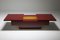 Vintage Red Lacquered Sliding Coffee Table by Jean Claude Mahey, 1980s 3